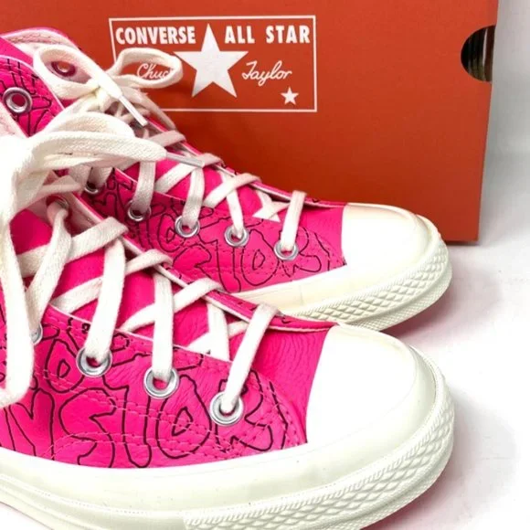 Converse Chuck 70 All Star High Top Pink Leather Women's Sneakers Size 170353C - Picture 6 of 10